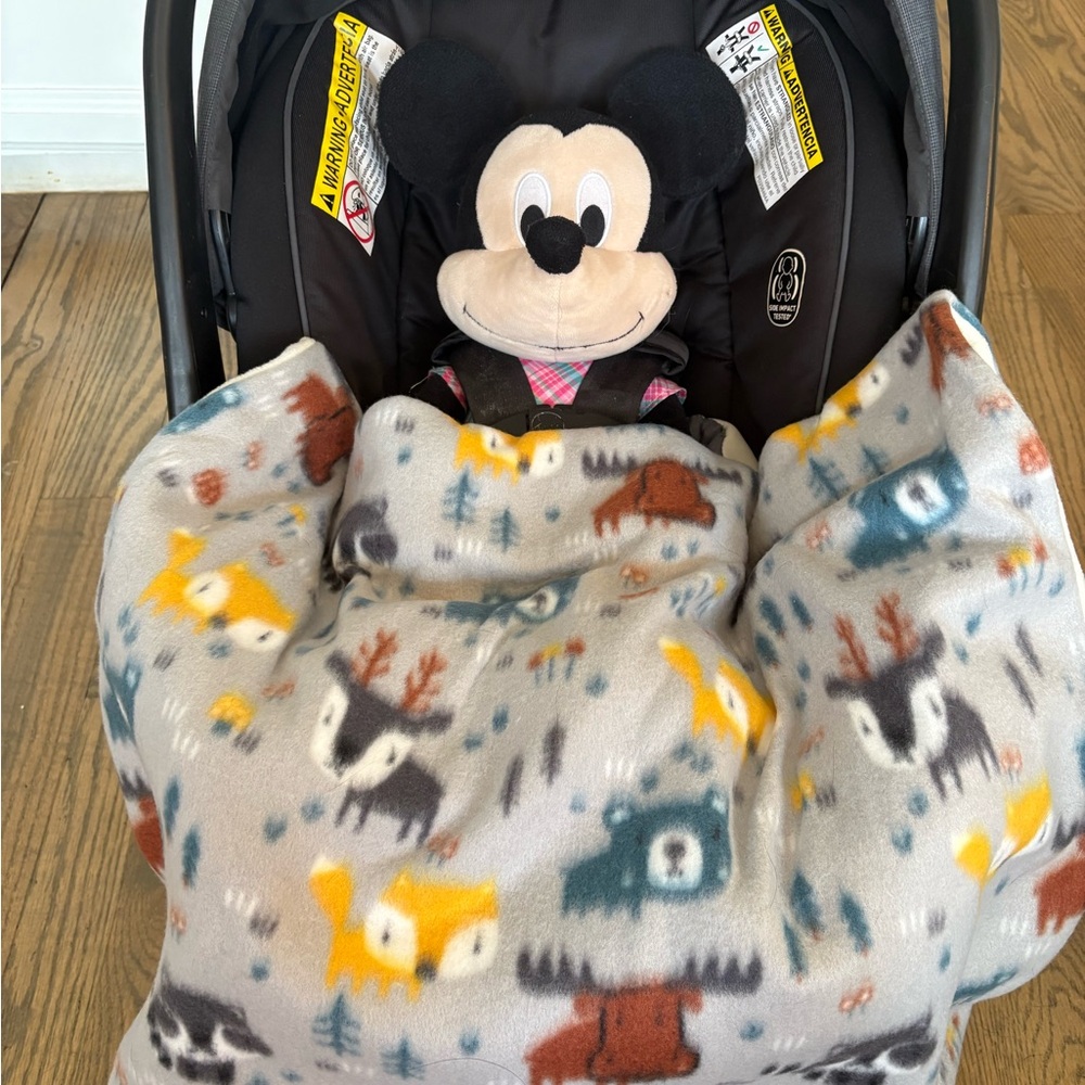 Forest Animal Print Car Seat Blanket